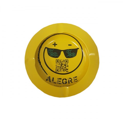 Στρογγυλό μεταλλικό τασάκι 138mm με το λογότυπο Alegre