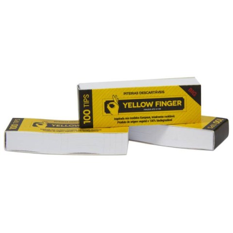 Yellow Finger Filter Tips 100pcs 10mm x 50mm