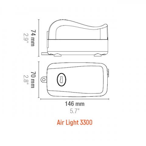 Sicce Airlight 3300 Pump Two Outlets 2x100lt/h 1,5m cable